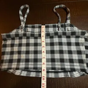 Hollister Y2K Look Plaid Crop Top Grunge‎ Punk Womens Large Junior Black White thumbnail 4