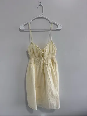 NWT aerie yellow cotton milkmaid sundress thumbnail 4