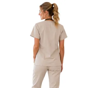 All Heart Biege Scrubs Top, S thumbnail 2