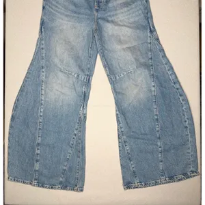 Free People We The Free Eden High Slouchy Flare Jeans Light Blue Denim Womens Size 28 thumbnail 12