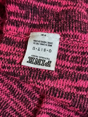 Victoria's Secret PINK black and hot pink marled knit infinity scarf thumbnail 4