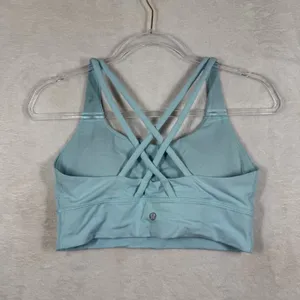 Lululemon Free to Be Serene Bra Blue‎ Linen Size 8 W2AV0S Strappy Yoga Sport Bra thumbnail 5
