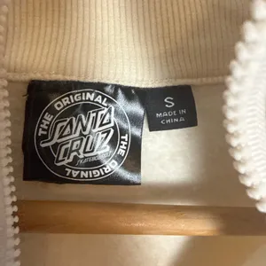 Santa Cruz Cream Fleece Graphic Logo 1/4 Zip Long Sleeve Pullover Sweatshirt S thumbnail 5
