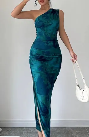 Elegant Teal Sleeveless Dress 2xl thumbnail 1