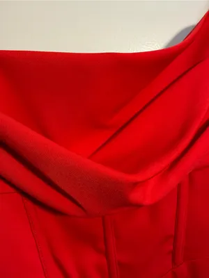 Princess Polly Red Corset Cowl Neck Puff Sleeve Mini Dress US 2 XS thumbnail 8