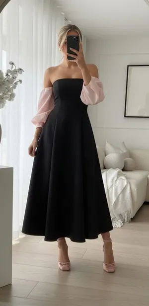 Gianni bini off the shoulder midi dress size 10 thumbnail 1
