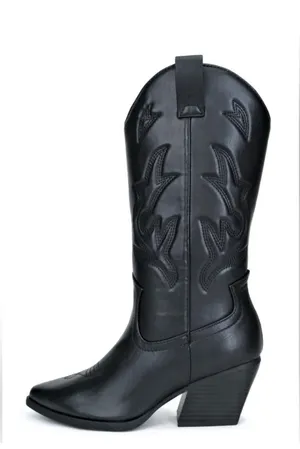 Soda Black Cowboy Boots thumbnail 3