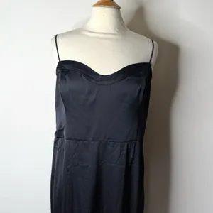 Abercrombie Black Satin Camille Maxi Dress NWT XXL thumbnail 3