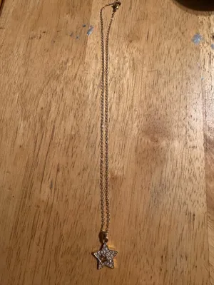 Gold Tone Star Rhinestone Necklace thumbnail 2