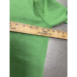 Talbots Green Wool Cashmere Cable Knit Detail V-Neck‎ Sweater Women's Size L thumbnail 8