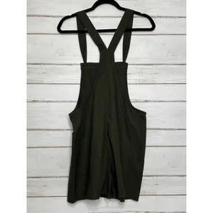 Zenana Army Green Shorts Knotted Overalls Romper Size Small thumbnail 6