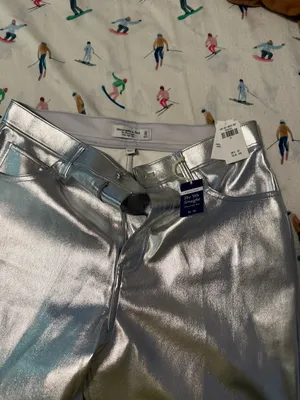 Silver Leather Pants thumbnail 3