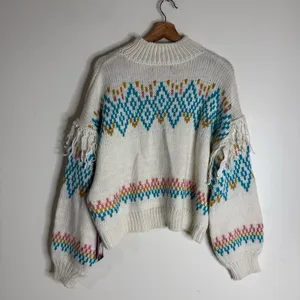 Rock&roll ladies Cozy Knit Sweater with Fringe Details western rodeo size XL thumbnail 12