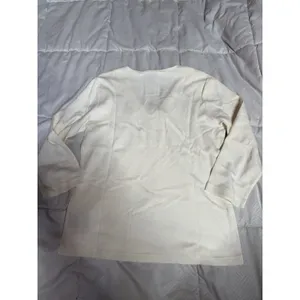 Nine West‎ V Neck Embroidery White Top S 3/4 Sleeve Cotton A1-0035 thumbnail 6