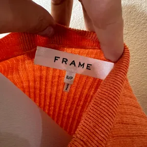 Frame orange ribbed wool short sleeve crewneck sweater WOMENS SMALL thumbnail 4