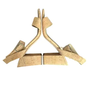 Ann Taylor Sandals Womens Size 8 1/2 Beige Cork Strappy Block Heel Ankle Strap thumbnail 7