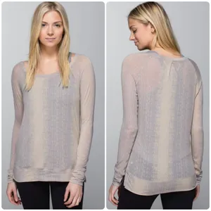 Lululemon Womens Salutation To Savasana Long Sleeve Lounge‎ Burnout Yoga Top thumbnail 2