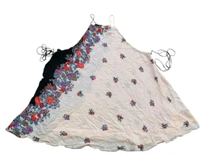 Intimately Free People Floral Halter‎ Top XS Black Pink Boho Trapeze Flowy thumbnail 1