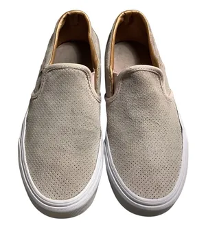 Vans Women's Beige Slip-On Sneakers, Size 7 thumbnail 1