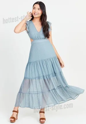 NWT Altar’d State Jenessa Sage Green Maxi Dress thumbnail 1