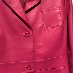 Vintage Metrostyle Magenta Leather Jacket Pink Size 12 thumbnail 3