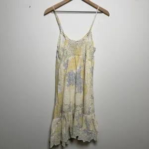 Rachel Zoe Women 100%‎ Cotton Dress S Yellow Paisley Eyelet Mini Boho Cottage thumbnail 7