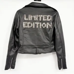 Azalea Wang Womens Studded Limited Edition Moto Biker Faux Leather Jacket Size M thumbnail 9