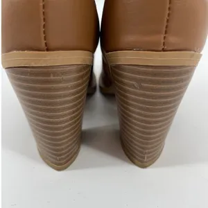 Women's Ankle Boots Chelsea Booties Side Zip Elastic Block Heel‎ Brown Size 8.5 thumbnail 3