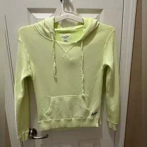AMERICAN EAGLE neon green hoodie size XS distressed 100% cotton thumbnail 11