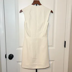 French Connection Cream Square Neck Sleeveless A-Line Mini Dress Size 2 thumbnail 3