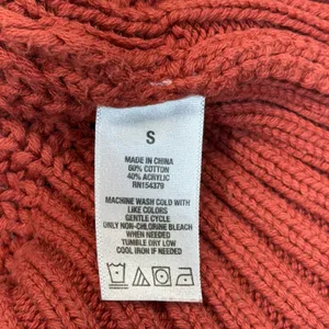 Aeropostale V-Neck Sweater Small Rust Orange Cropped Shaker Knit‎ Long Sleeve thumbnail 5