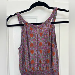 Womens Rebecca Taylor Pink Multicolor Floral Sleeveless Silk dress thumbnail 4