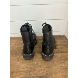 UNIONBAY Unisex Black Combat Boots Lace Up with Side Zipper‎ size 7 women’s thumbnail 3