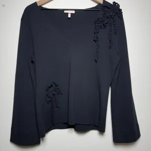 Rebecca Taylor Women 100% Cotton Fairy Grungr Whimsigoth Flare Knit Sweater‎ Top thumbnail 3
