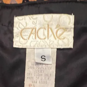 Cache Black Sequin Encrusted Lined Mini‎ Pencil Skirt Size Small Vintage 1970s thumbnail 6