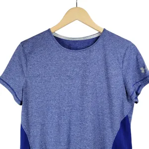 Under Armour‎ Women Blue Short Sleeve Running Training Shirt Top UA HeatGear thumbnail 4