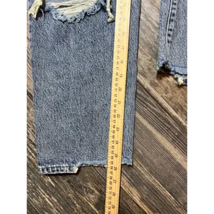 Pacsun High Rise‎ Straight Jeans Distressed Light Wash Size 30 Button Fly Baggy thumbnail 11