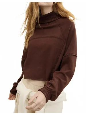 AE Aerie New Heights Turtleneck American Eagle Canyon Sun NWT XS thumbnail 2