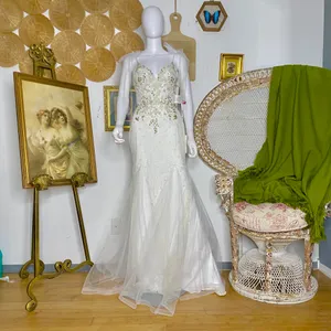 Mac Duggal White/Gold Mermaid Gown 50666 thumbnail 4