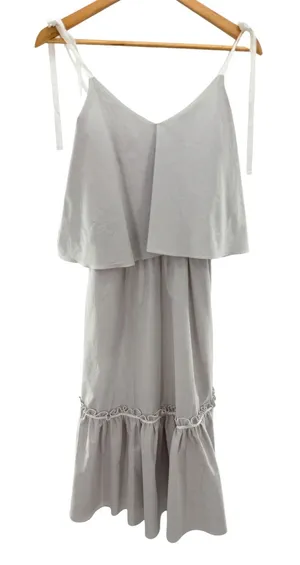 Prose & Poetry Womens Blue White Seersucker‎ Stripe Popover Midi Dress Size S thumbnail 1