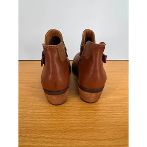 B.O.C by Born boots women's 7 ankle side zip western buckle vegan leather brown thumbnail 5