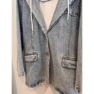 SER.O.YA Lawrence Denim Blazer Hoodie Jacket Size S thumbnail 4