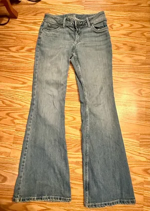 Wrangler Flare Leg Denim Jeans Light Wash Size 3/4 x 32 thumbnail 1