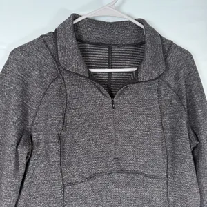 Lululemon Size-12 Womens Runderful Black Heather 1/2 Zip Pullover‎ Sweater thumbnail 5