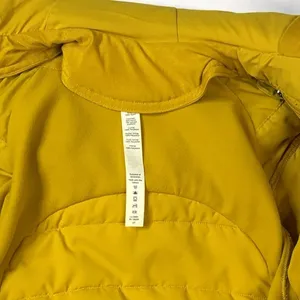Lululemon Fluff Off Puffer Jacket Yellow Primaloft Hooded Quilted Coat Size 6 thumbnail 9