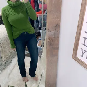 Faded Glory green knit turtleneck sweater size medium thumbnail 2