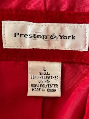 Preston & York Vintage Cherry Red Suede Leather Blazer size Large thumbnail 9