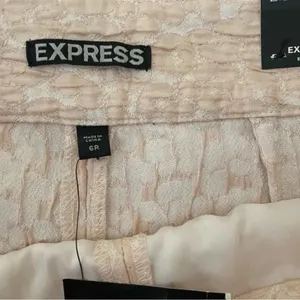 Express High Rise Jacquard Pale Pink Shorts Size 6R thumbnail 3