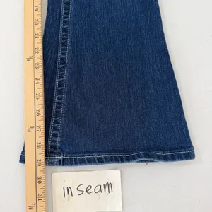 Gogo Jeans Y2k Gogo Womens Dark Wash Flare Leg‎ Embroidered Studded Denim Blue LowRise 7/28 thumbnail 12