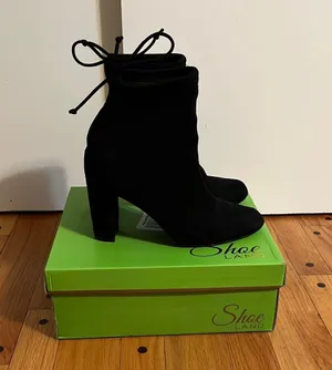 Black Suede Heeled Shoes Size 9 thumbnail 1